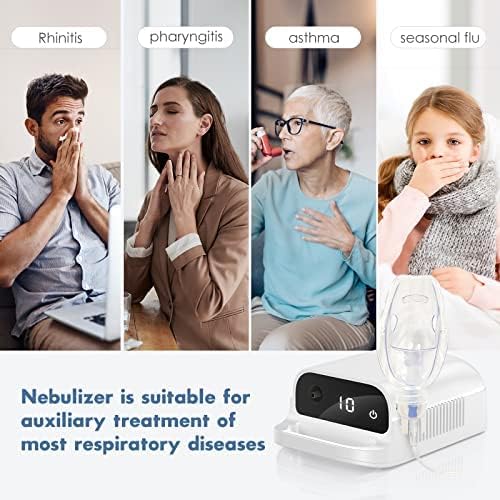 Smart Nebulizer, Intelligent Digital Display Nebulizer Machine for Adults and Kids,Low Noise Compression Nebulizer for Breathing Problems,Desktop Jet Nebulizer for Home Use